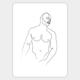 Male Torso Line Drawing Sticker